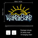WLHOPE - Wake in Bake Neon Sign, USB Powered, Colorful LED Wall Decor