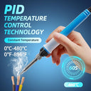 WaxRhyed - 100W Digital Soldering Station Kit with Auto Sleep, 5 Tips & Tweezers