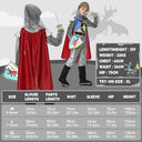 Wellchy - Children's Knight Costume with Helmet, Medieval Roleplay Outfit, Perfect for Dress Up Parties