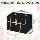 Whaline - 6Pcs Paper Flower Bags with Metal Chain, Ideal for Weddings & Gifts