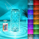 Rose Diamond LED Crystal Lamp - 16 Color Options, Remote Control