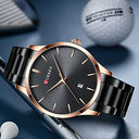 XIRUVE - Waterproof Quartz Watch for Men, Stainless Steel Strap, Minimalist Design