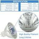 Yegrueb - MR16 Halogen Bulb 12V 20W GU5.3, 2800K Warm White, Dimmable, Pack of 12