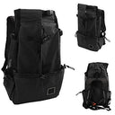 Ytljj Breathable Foldable Dog Backpack for small pets, black color. Perfect travel bag for dogs and cats, lightweight and convenient.
