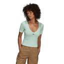 adidas Women's V-neck Cropped T-shirt in green