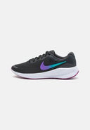 Nike Performance Revolution 7 road running shoes in dark smoke grey, dusty cactus, hyper violet, and white