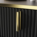 FUFU GAGA Modern 4-Door Buffet Cabinet with Storage Drawer - Black