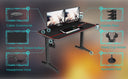 Sogesfurniture Ergonomic Gaming Desk with Mouse Pad - Black