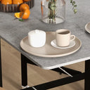 HOMCOM Folding Table for 4-6 People with 6 Stools, Wood and Aluminum, 120x80x73 cm, Gray