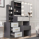 DHS Hollywood Dressing Table with Storage and Stool