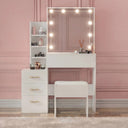DHS Hollywood Dressing Table with Storage and Stool