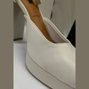 X M&s Women's Leather Ankle Strap Platform Square Toe Heels Cream Eu 42