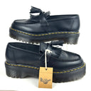 Dr Martens Adrian Quad Black Leather Tassel Loafers Size 48