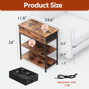 WLIVE Small Wood Storage Side Table with Charging Station