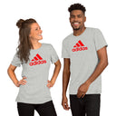 Adidas Red Adidas Logo Cotton Half Sleeve T-Shirt