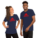 Adidas Red Adidas Logo Cotton Half Sleeve T-Shirt